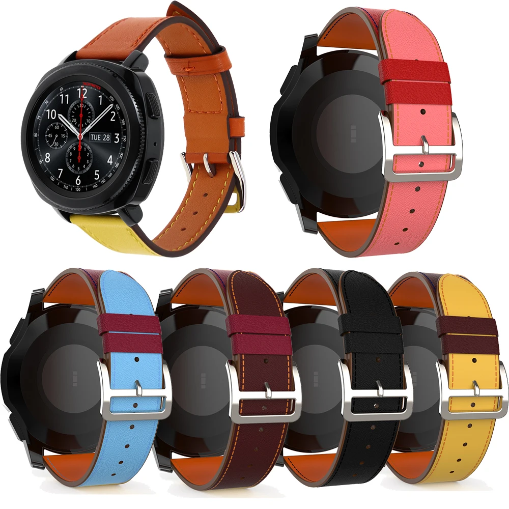 Ремешок из натуральной кожи для Samsung Galaxy Watch 46 мм/Gear S3 Frontier/Classic сменный Браслет 22