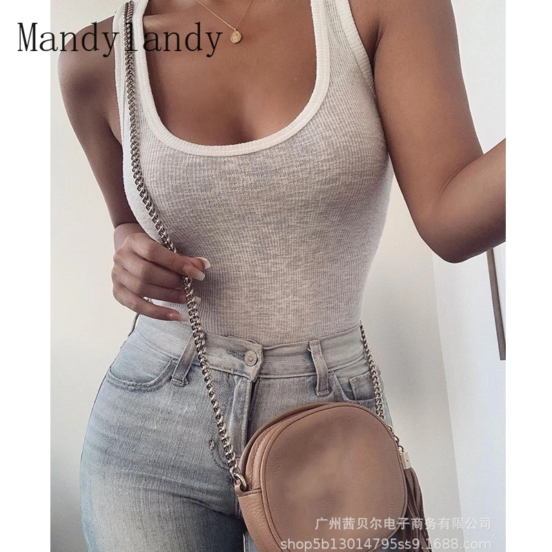 

Майка WEPBEL женская с круглым вырезом, Модный повседневный однотонный Приталенный жилет с прострочкой, на лето