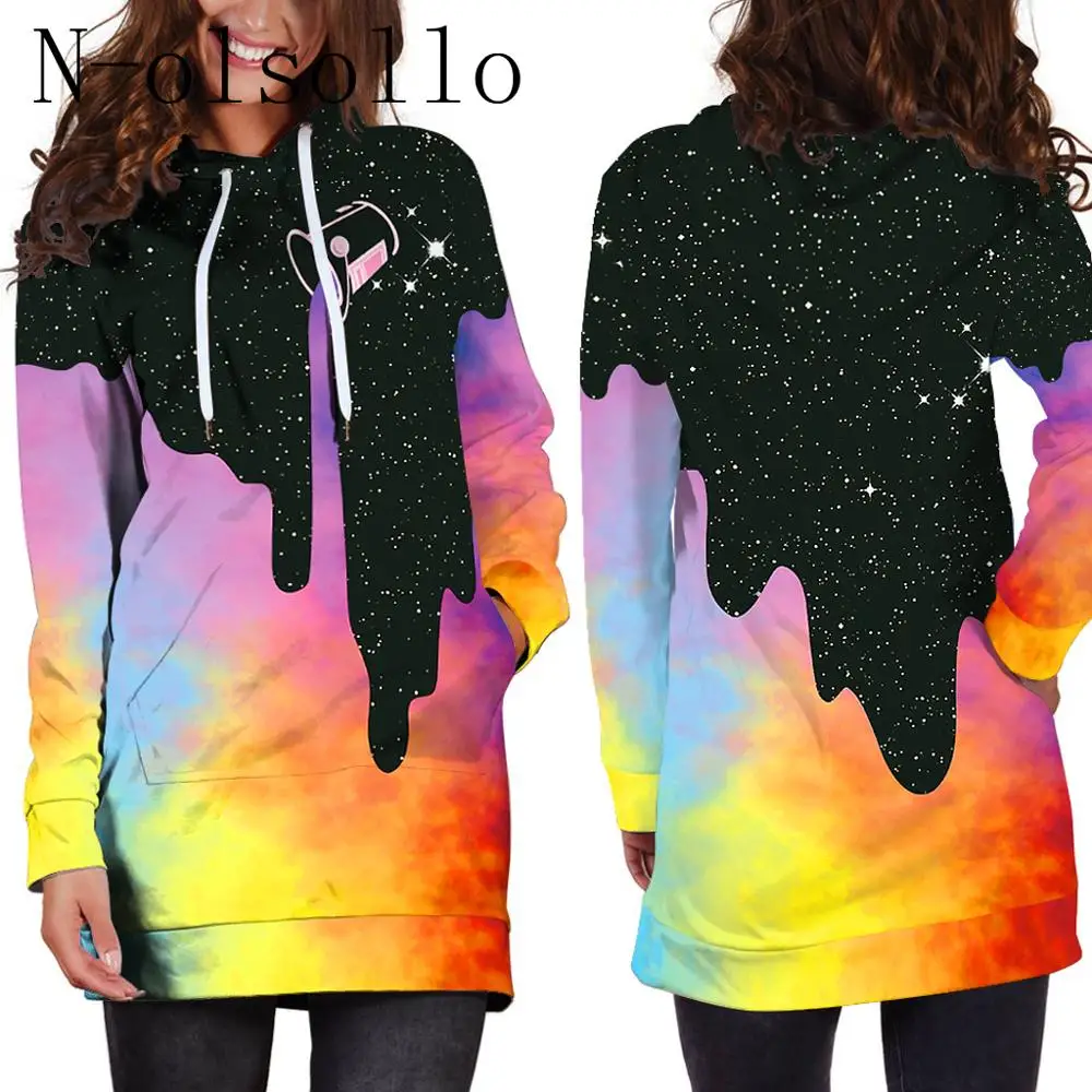 Женское платье Толстовка N olsollo повседневное осенне зимнее в стиле Харадзюку с