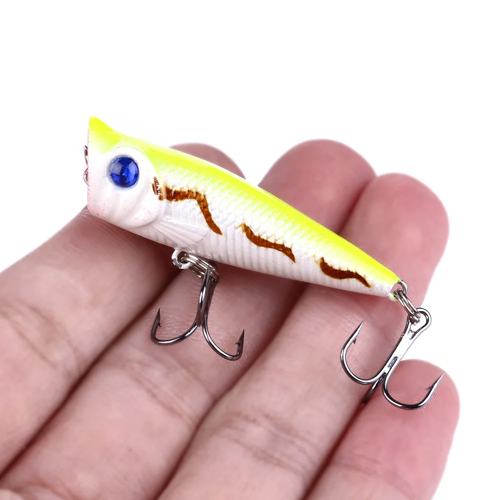 

1PCS Fishing Lure Top Water Popper Crankbait Jerkbait 5cm 4.8g Artificial Bait Wobblers Swimbait Plastic Hard Bait Fishing Goods