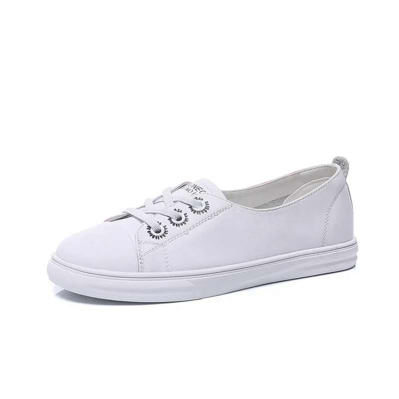 

Women Casual Sneakers 2021 Spring Summer New Arrival Fashion Classic High Qulaity Leather White Black Vulcanize Ladies Shoes