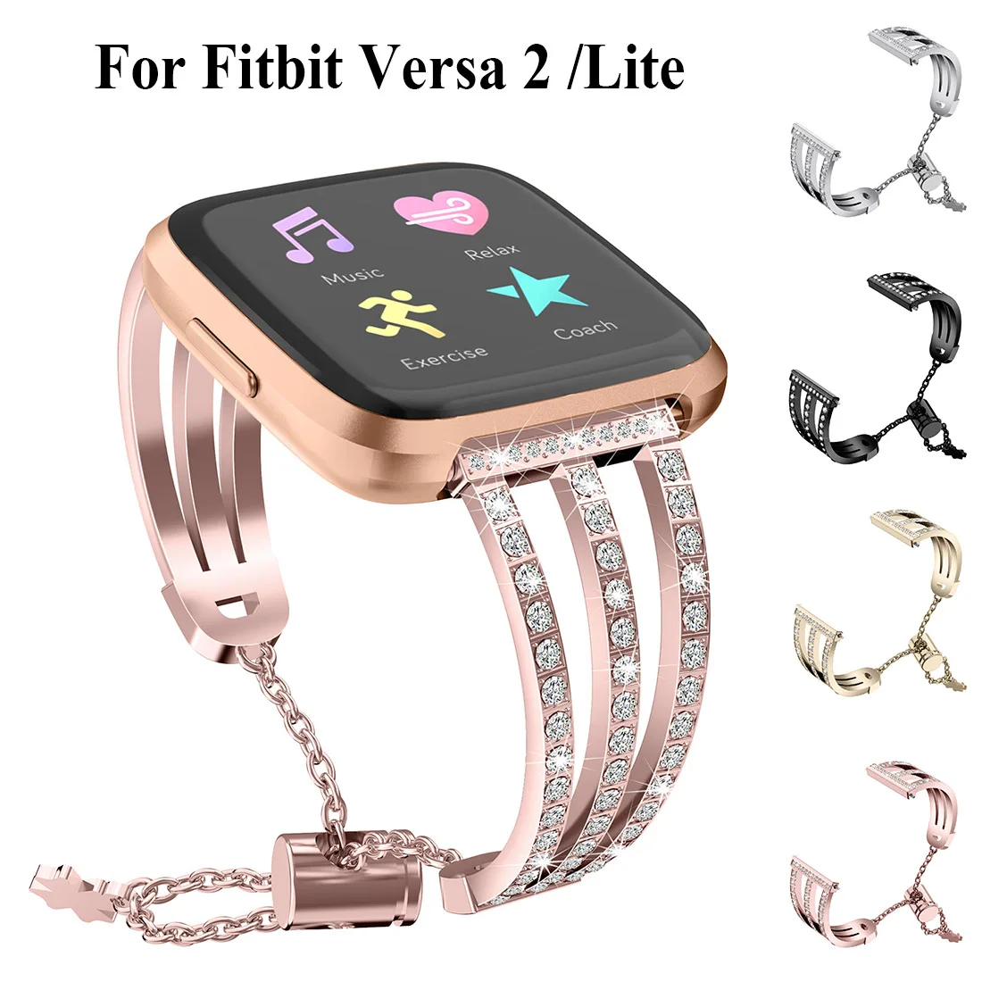 

Металлический браслет из нержавеющей стали ремешок Браслет для Fitbit Versa 2 браслет женский браслет аксессуары для Fitbit ремешок