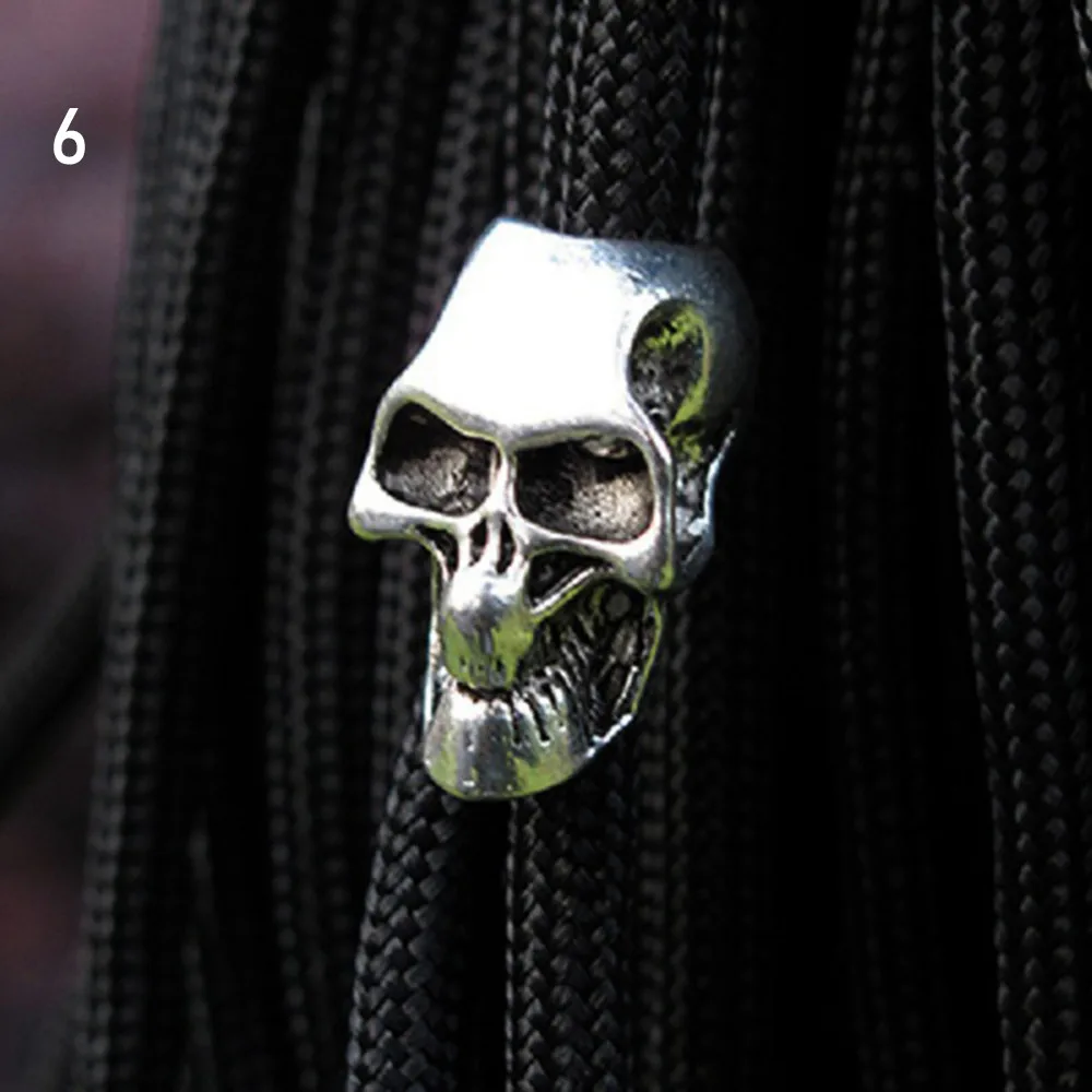 Style 6 1 шт. сплав серебро/золото 16 стиль нож шнур бусы на веревочке Шарм металлический череп браслет DIY кулон браслет украшение аксессуар - Цвет: Style 6