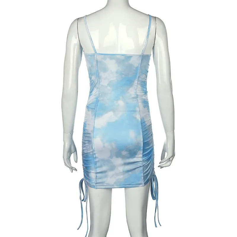 

hirigin Sexy Women Sleeveless Strap Off Shoulder Slash Neck Dress Clubwear 2020 New Summer Print Bodycon Slim Party Mini Dresses