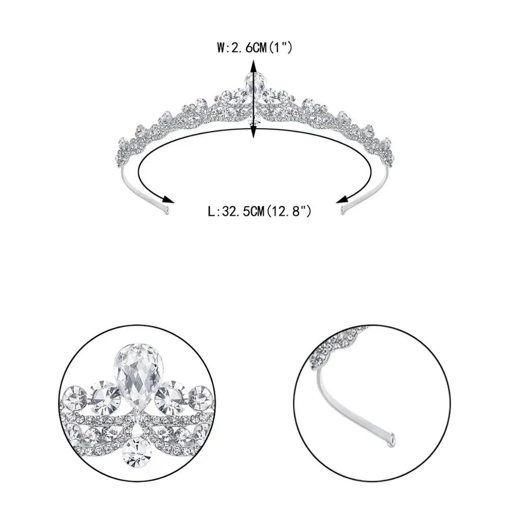 Tuliper Bridal Tiara Headband Wedding Hair Accessories Crystal Hairband For Women Party Hairpins Ornaments | Украшения и