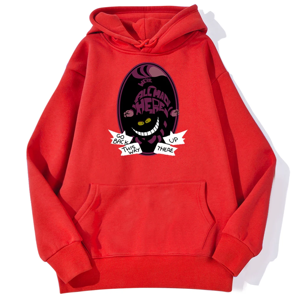 

Funny Cheshire Go Back Printed Hoodie Sweatshirt Street Fashion Pullovers Korean Autumn Hoodies Vintage Warm Men Clothing