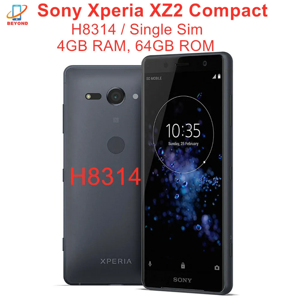 Sony Xperia XZ2 Compact H8314 мобильный телефон 4G LTE 5 0 дюйма Snapdragon 845 Восьмиядерный 4 Гб ОЗУ 64