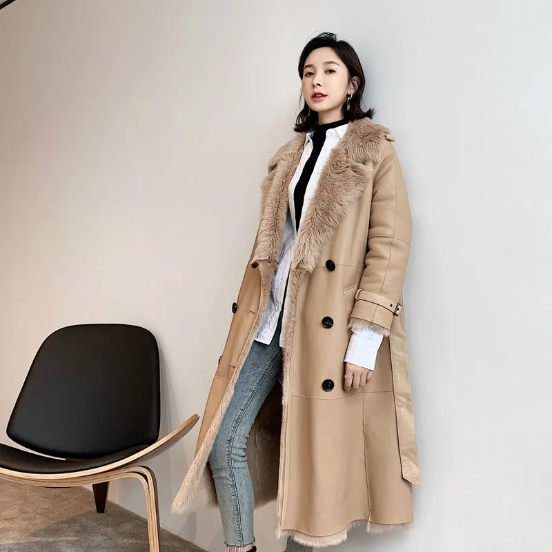 2020 зимнее пальто из натурального меха Женская куртка короткой овечьей шерсти