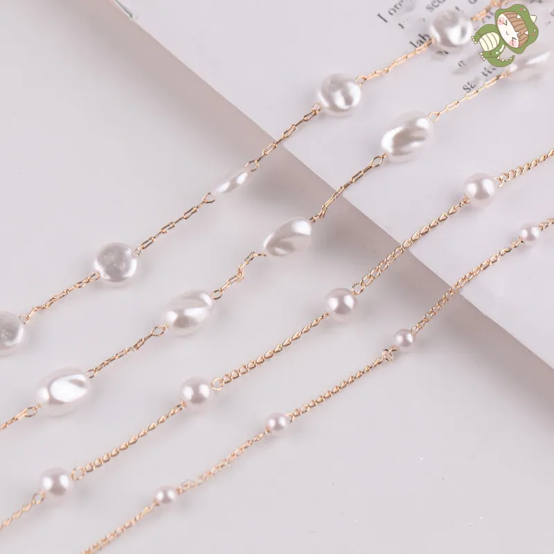 

1Pcs The New Contracted Fashion Imitation Pearl Beads Chain Diy Handmade Materials Earrings Accessories Night Accessories