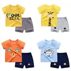 Одежда для младенцев из мультфильма для маленьких мальчиков повседневный летний комплект одежды, Одежда для новорожденных мальчиков для маленьких мальчиков Одежда для детей хлопковая одежда для детей, костюм Детский костюм