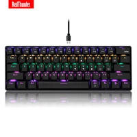 redthunder 60 mechanical gaming keyboardblue switch61 keys wired keyboard rainbow rgb backlight for pc mac gamer%ef%bc%88black%ef%bc%89
