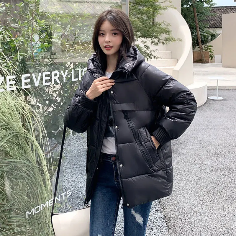 

CGC 2021 Fashion Women Winter Jacket Casual Hooded Cotton Padded Warm Coat Female Thicken Oversized Winter Parkas Women Outwear