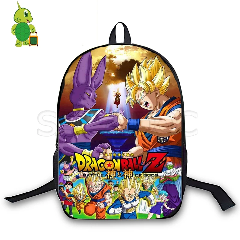 Аниме Dragon Ball Z рюкзак для мальчиков и девочек подростков Супер Saiyan Sun Goku Vegeta Beerus