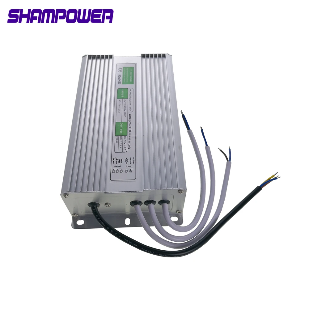 DC 12V 24V водонепроницаемый источник питания импульсный трансформатор освещения 10W