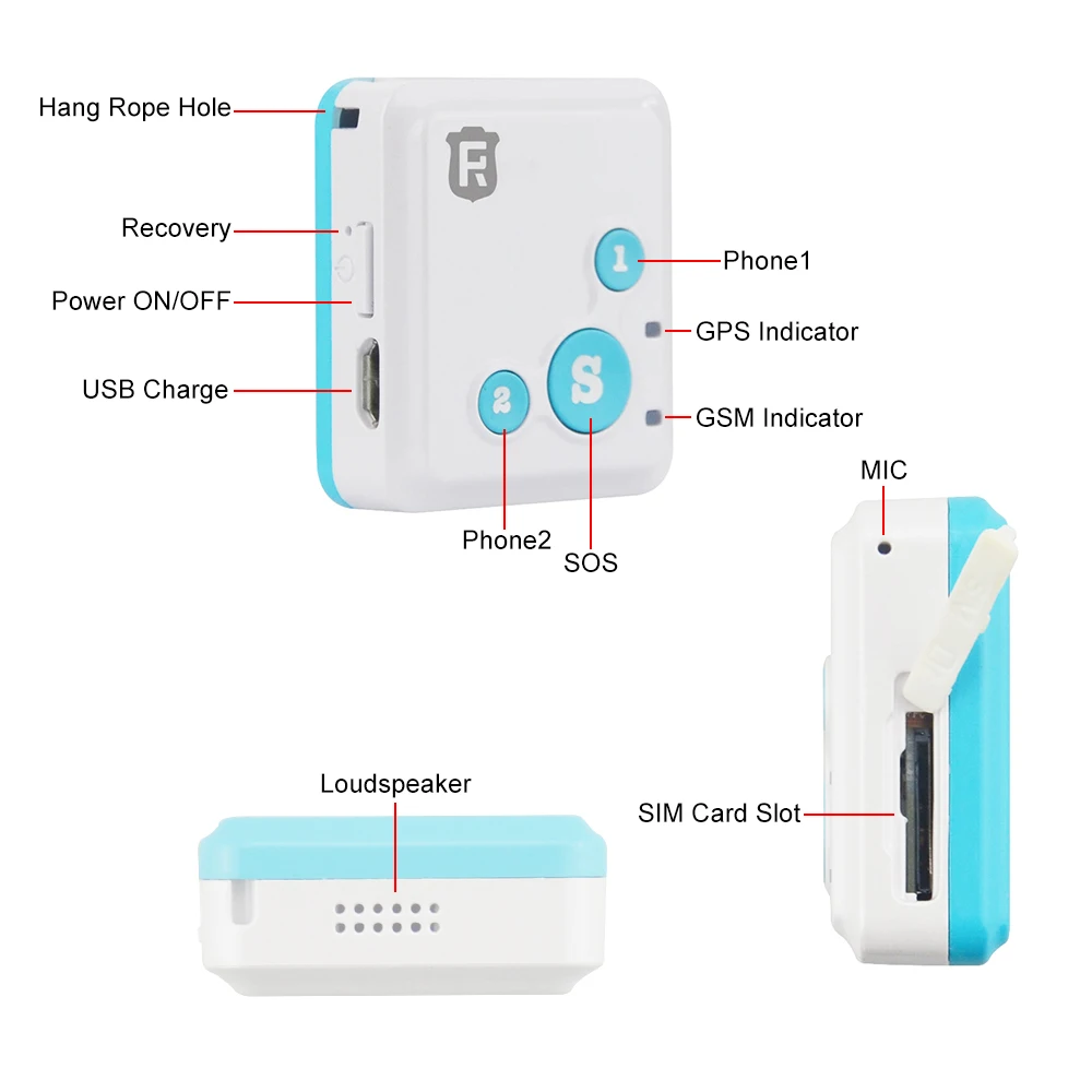 Мини GPS трекер персональный Детский локатор сигнал тревоги с низким зарядом