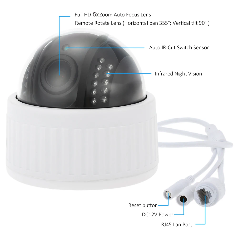 OwlCat 5MP 2MP Wifi ip камера PTZ 5X зум 2 7 13 5 мм аудио мониторинг микрофон TF/SD слот для карты P2P