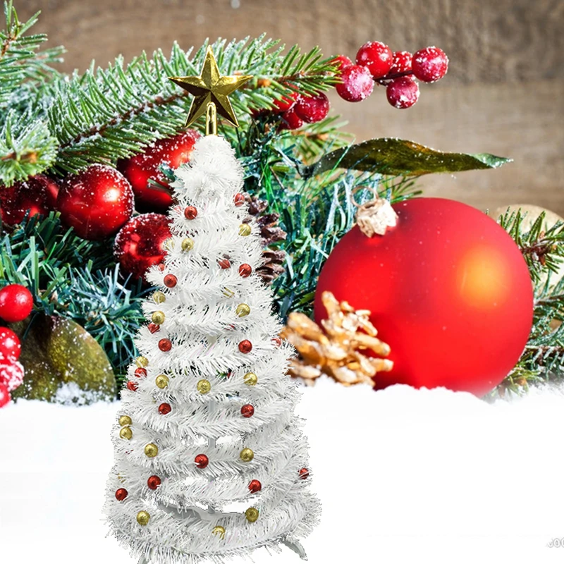 Collapsible Artificial Christmas Table Tree Tinsel Sequins Pop up Trees for Desk Decoration Festival Xmas Party Ornaments | Дом и сад