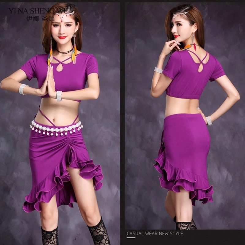 Женский костюм для танца живота из двух предметов тренировок модала с топом и