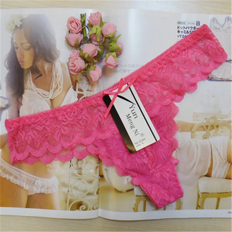 3 шт. трусики женское нижнее белье женские стринги с бантом сексуальные кружевные