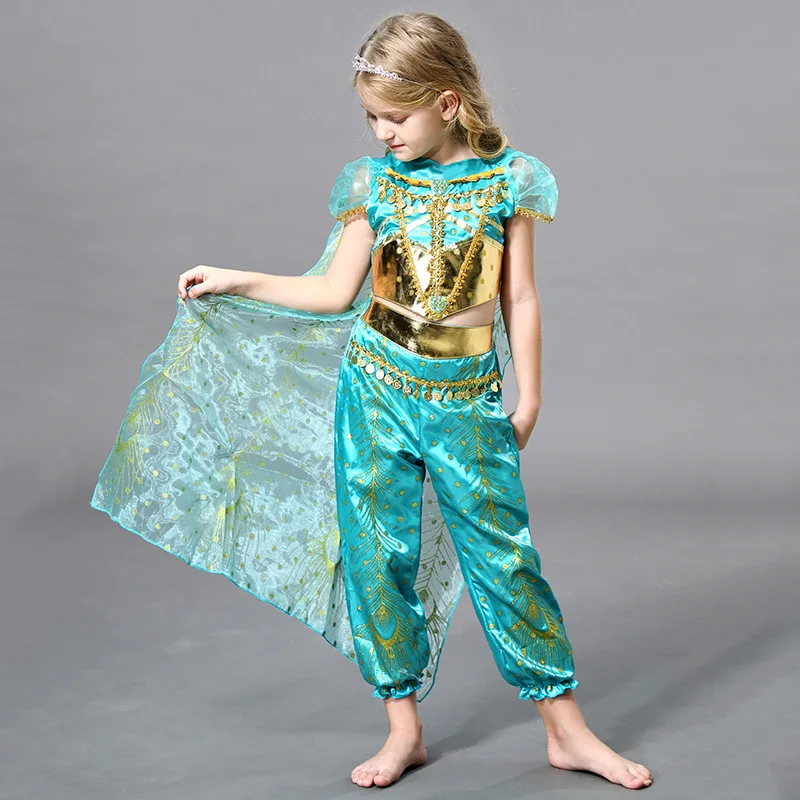 Костюм принцессы жасмина на Хэллоуин танцевальное платье Детская одежда для
