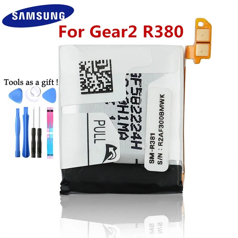 Оригинальный аккумулятор Samsung SM-R380 Gear 2 для Gear2 R380 SMR380 SM-R381 Подлинная сменная