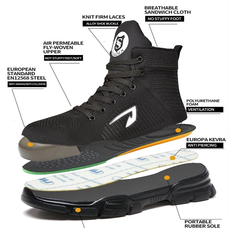 Нерушимая обувь Ryder для мужчин и женщин со стальным носком безопасные воздуха
