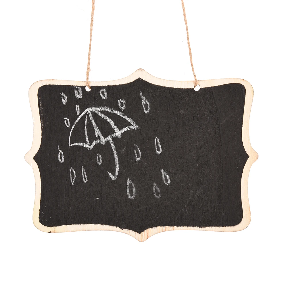 

Mini Hanging Wooden Wall-mount Black Boards With Rope/Wood Blackboard Memo/Message Board 12*16*0.25cm