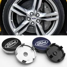 4 шт. 60 мм ABS пластиковые строительные крышки + алюминиевая наклейка для Ford- Kuga Mondeo Ecosport Fiesta Focus2 3 Fusion mustang