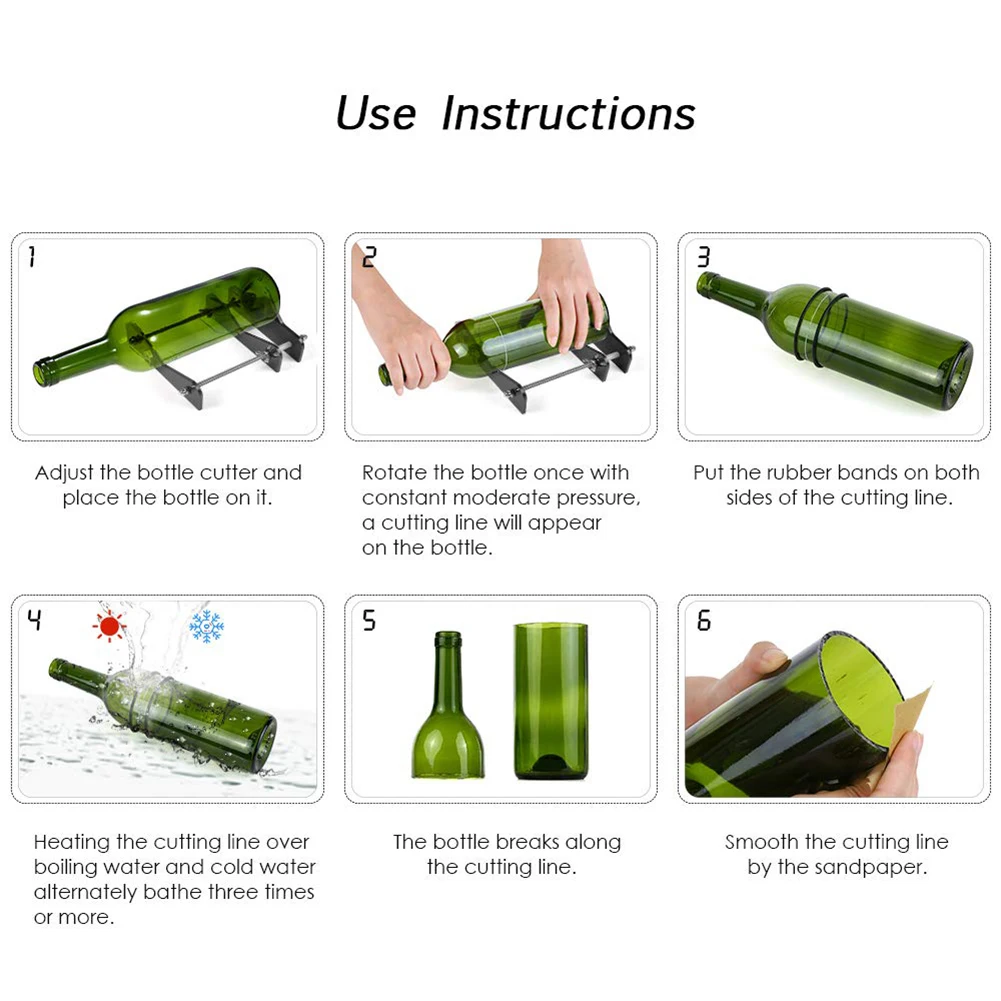 

Diy Bottle Cutting Tool Professional Glass Bottle Cutter Round Wine Beer Cutting Tool For Crafts Artwork Eco-Friendly Safe Set