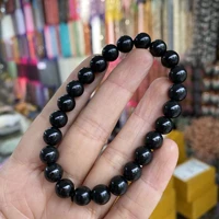 russia natural stone bracelet men women black shungite bracelet for anti radiation 8mm 10mm beads
