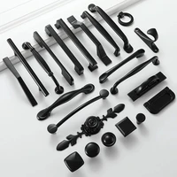 aluminum alloy black cabinet handles american style solid kitchen cupboard pulls drawer knobs furniture handle hardware