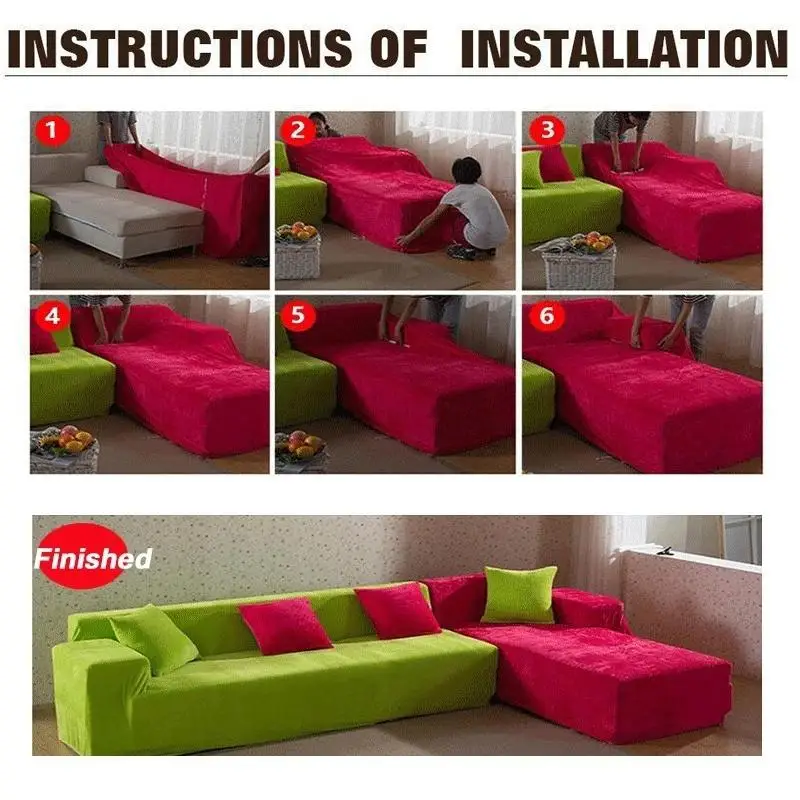 Мягкий плюшевый чехол для 1/2/3/4-местного дивана в стиле ретро | Дом и сад