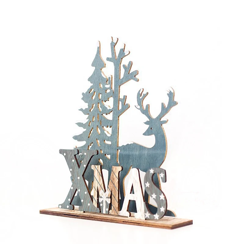 Деревянный орнамент с оленями Рождественское украшение для дома оленем