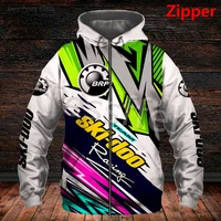 brp can am 3d printed new fashion mens hoodie personality zipper jacket motorcycle unisex hip hop sportswear