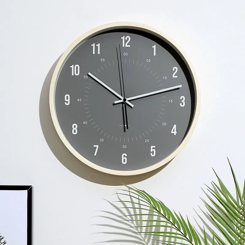 

Wooden Silent Wall Clock Fashion Living Room Minimalist Digital Wall Clock Creative Modern Montre Murale Home Decoration ZB50WC