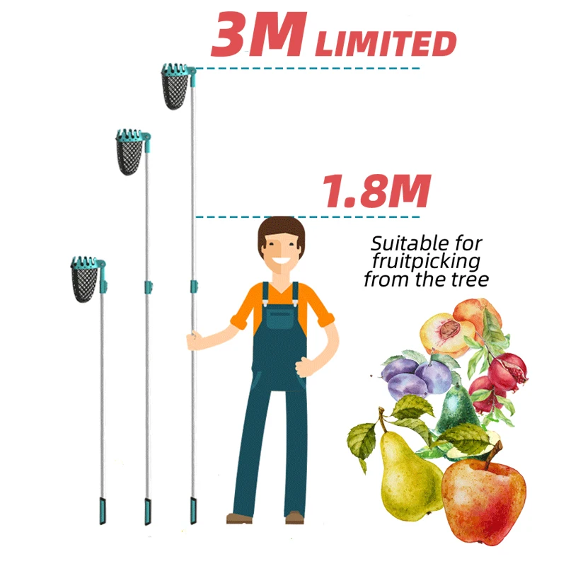 Сборщик фруктов удлиненные выдвижные стержни удобный инструмент для сбора