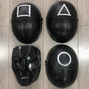 Squid Black Mask Cosplay Game Square Circle Triangle Plastic Helmet Masks Halloween Masquerade Party Costume Props