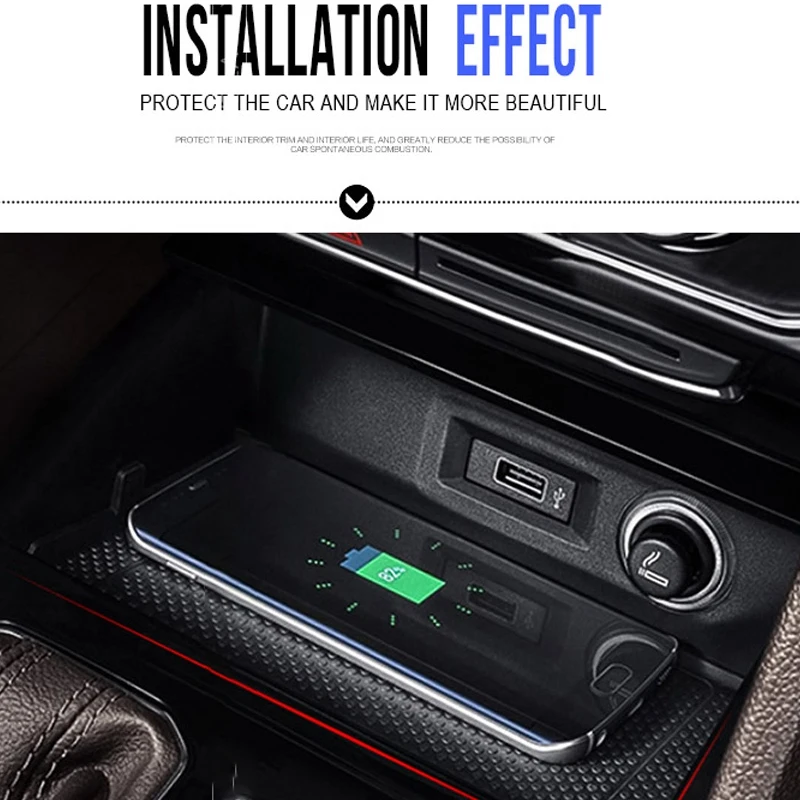 

for Tiguan MK2 Accessories Car QI Wireless Charger Fast Charging Phone Holder Pad Auto Products 2017-2020