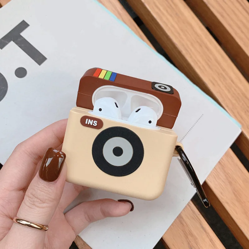 Милый мультяшный Мягкий силиконовый чехол для камеры наушников Apple Airpods 1/2