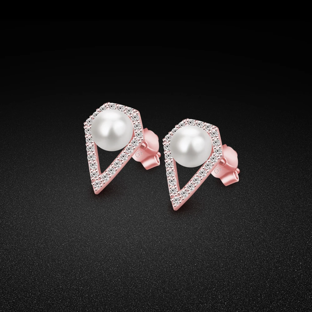 Серьги подвески из серебра 925 пробы с жемчугом|Серьги-гвоздики| |