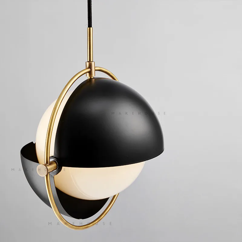 Современный подвесной светильник с металлическим золотым глобусом изменяемый