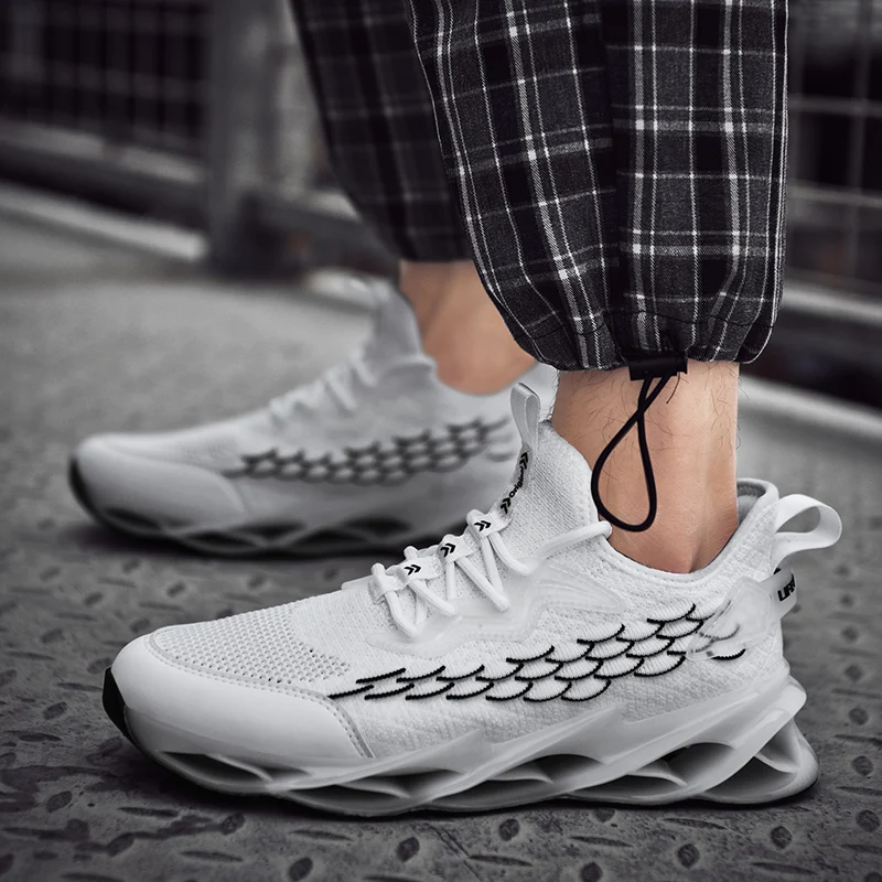

2020 New Men's Breathable Running Shoes Blade Cushioning Sports Shoes High Quality Comfortable Footwear Outdoor Jogging Sneakers