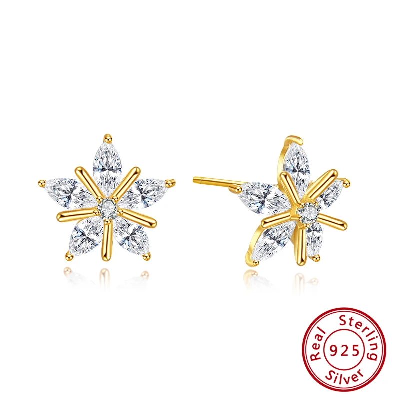 SE172 gold ORSA JEWELS Настоящее 925 пробы серебро слайд серьги-гвоздики в форме Для женщин блестящие AAAA фианит квадратной огранкой, черно-белая женская Праздничная обувь ювелирные изделия SE192 - Цвет камня: SE172 gold