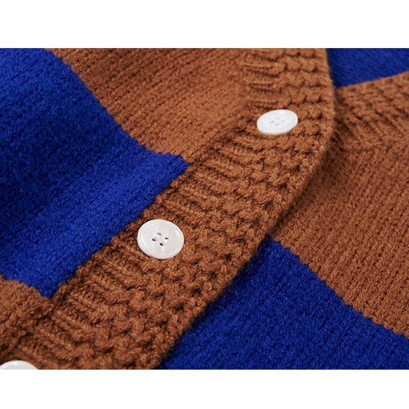 Женский кардиган вязаный корейский модный шерстяной свитер в полоску для женщин