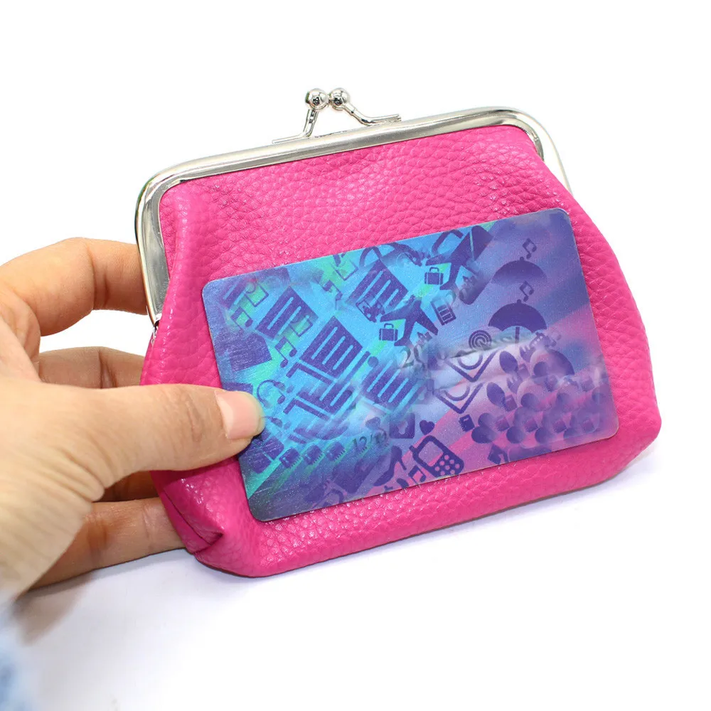 Женский кожаный кошелек для монет девушек высококачественный однотонный