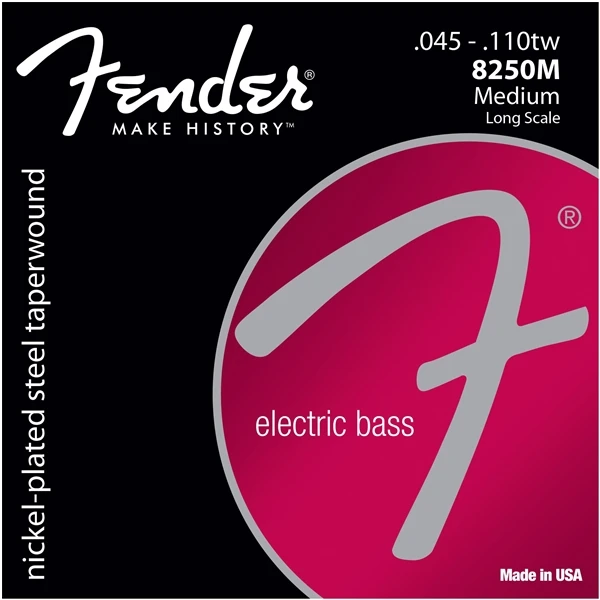 Fender 8250's никелированные Струны для бас-гитары, средние, 4/5 струны - Цвет: 8250M