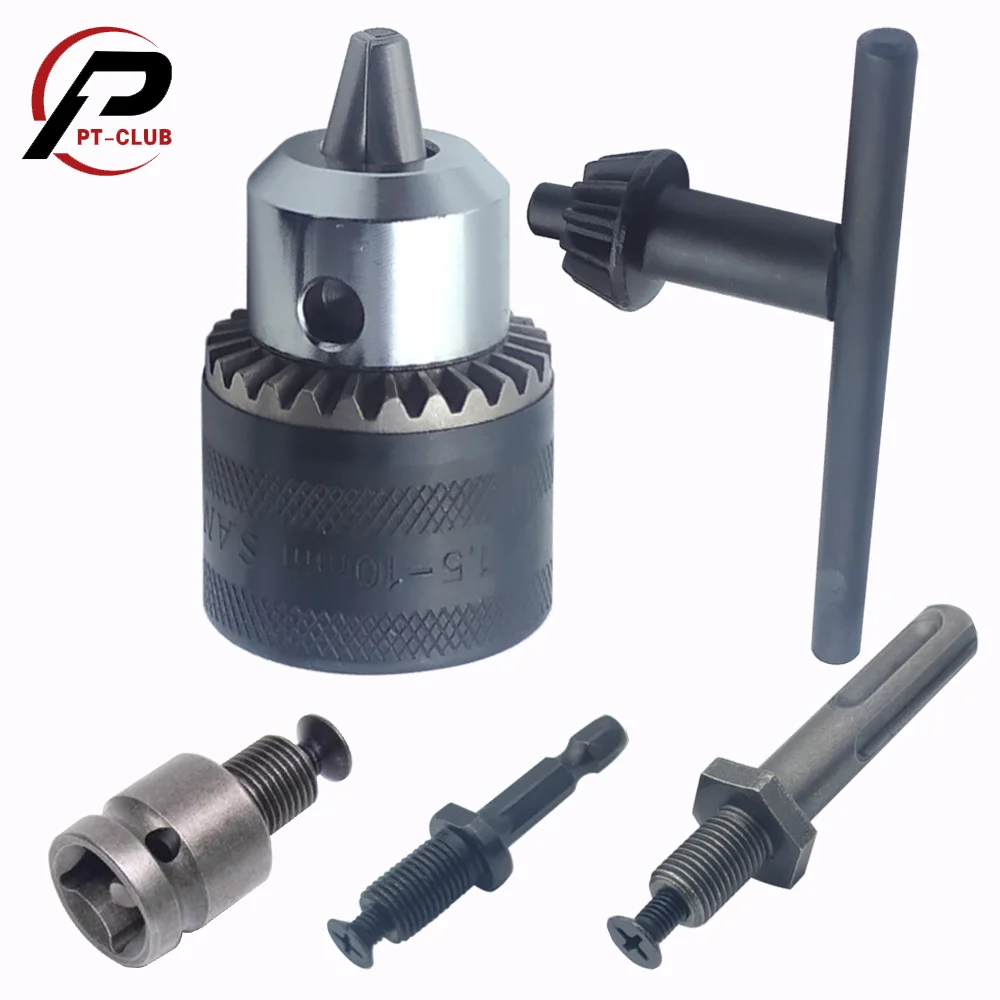 

1.5-10mm Precise Drill Chuck Converter 3/8''-24UNF Thread Quick Change Adapter SDS-Plus Shank 1/4" Hex
