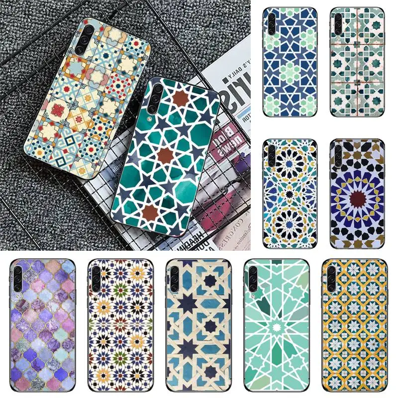 

Moroccan Tile Painted color pattern Phone Case For Samsung galaxy A S note 10 12 20 32 40 50 51 52 70 71 72 21 fe s ultra plus