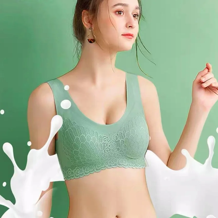 

2021 New Plus Size Bras For Women Large Chest Oversized Zero Sense Sexy Underwear Sports Vest Wireless Seamless One Piece 4XL