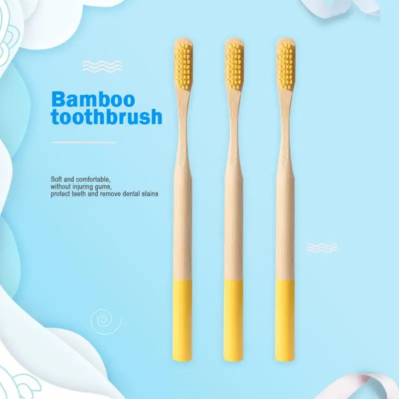 13 Color Bamboo Toothbrush Oral Hygiene Bamboo Handle Soft Hair Toothbrush Whitening Brush Hard Hair Wooden Handle Brush